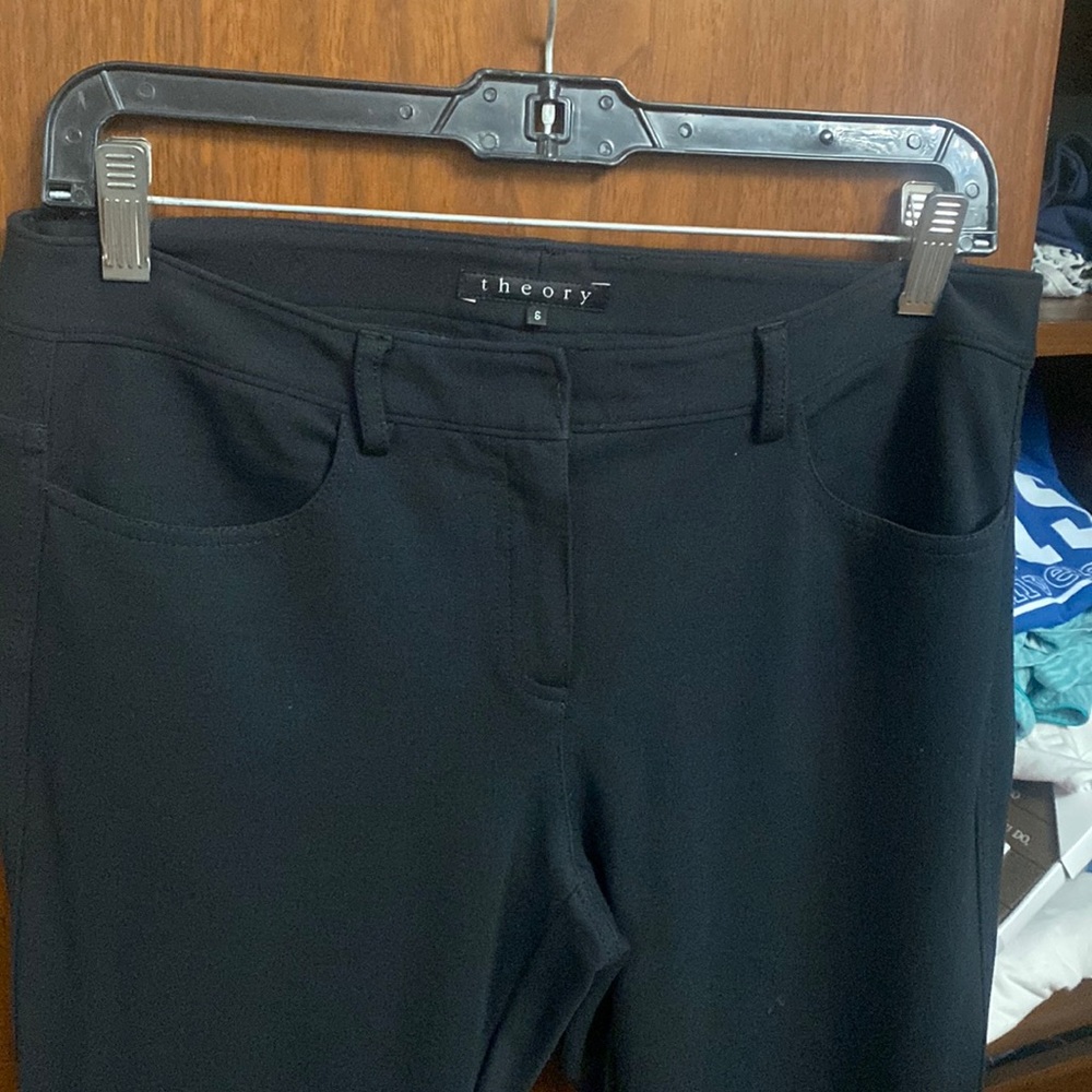 Theory Black Zip Up Skinny Pants